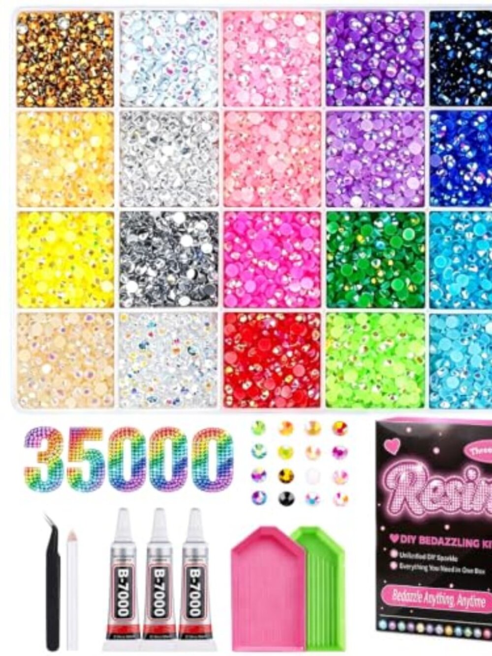 35000Pcs 3mm Multicolor Resin Jelly Flatback Rhinestones